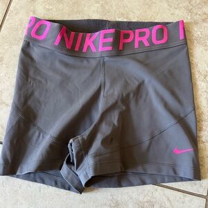 Nike Gray and Pink Athletic Shorts for Performance